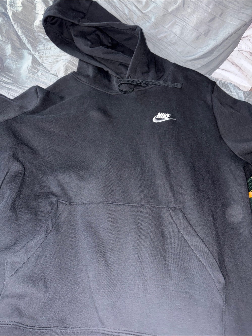 Nike Black Womens Pullover Hoodie with White Logo